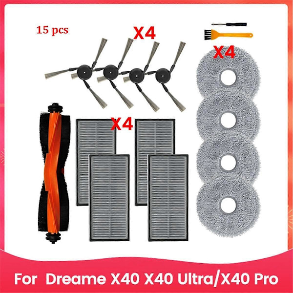 Huvudsaklig sidoborste för X40 X40 Ultra/X40 Pro robotdammsugare moppdynor trasor Hepa-filter dammpåse tillbehör