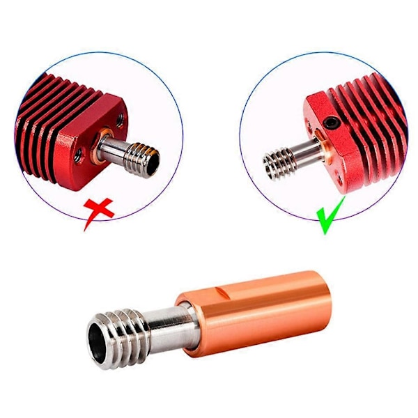 5 st Allmetall CR10-TCrazy Heat Break Titan Koppar Hals 27mm för CR10 -10S Hotend 3 5 3D-skrivare