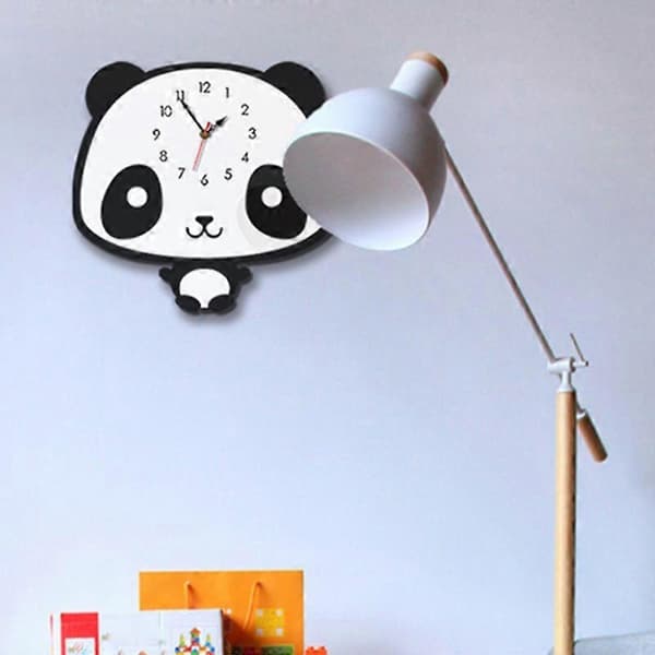 Nordisk Stil Panda Vægur Stille Træur til Værelse