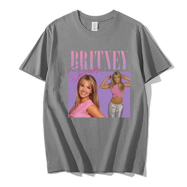 Britney Spears Vacker Bild Dam T-shirt Hipster Bomull Casual T-shirt Kvinnlig Harajuku Kortärmad Toppar Tee Shirt white XXL