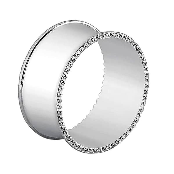 12 st Silver Drumformade Pärl-Sido Servett Ringar Delikat Servett Spännen