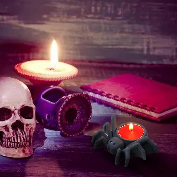 4 stk. Edderkopp Lysestake Resin Silikonform Halloween Edderkopp Lysestakeholder Betong Sement Gipsform