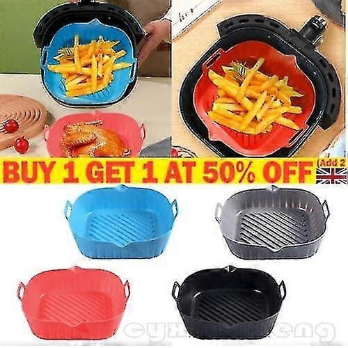Airfryer Silikonform Bakform Ugnsform Non-stick Återanvändbar.liners.mikrovågsugnsäker Black
