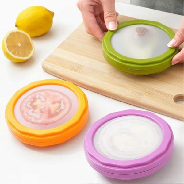 4 stk. Avocado Saver og Tomatholder Frugt Crisper Madopbevaringsbeholdere Multifunktionelle Frugt Grøntsagsbeskyttere til Citroner Tomater Hvidløg