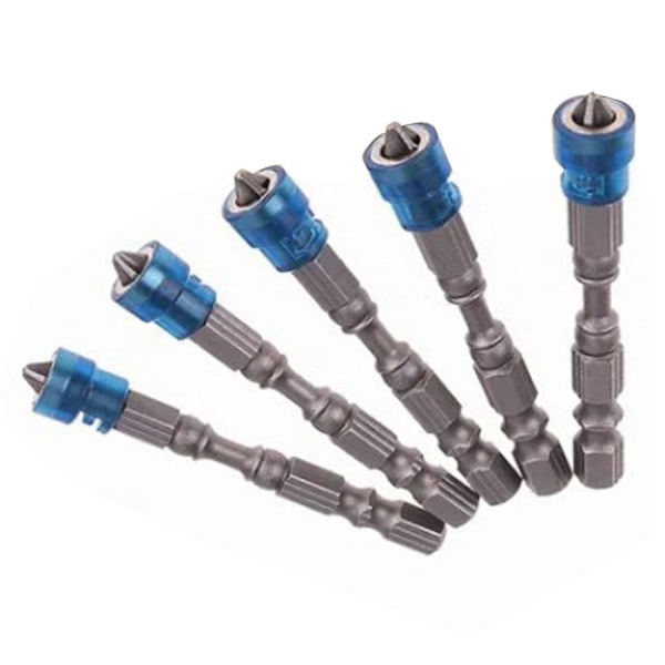 5 stk. skrutrekkerbits, sterk profesjonell magnetisk kryss elektrisk skrutrekkerbit blå 65 mm