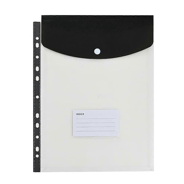 Pärmficka Organiseringsmappar, 12-pack Expanderbara Mappar Plastkuvert Pärmmappar för 2/3/4 Rings Pärm