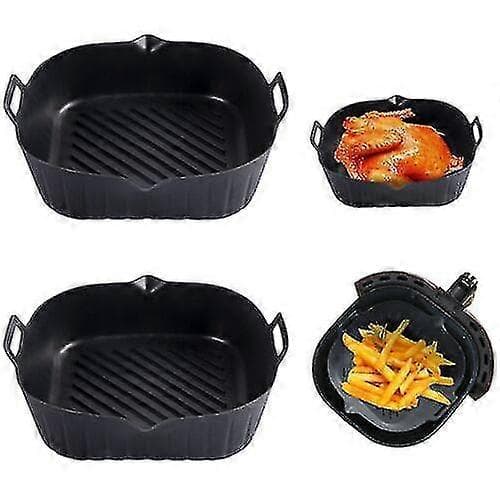 Airfryer Silikonform Bakform Ugnsform Non-stick Återanvändbar.liners.mikrovågsugnsäker Black