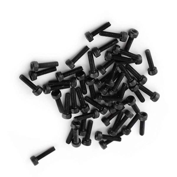 M3 Musta Kuusiokoloruuvinuppi Ruuvisarja (M3*12mm, Täyskierteinen, 50kpl)