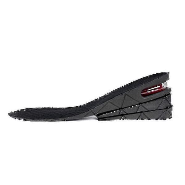 Unisex 3cm 5cm 7cm Eller 9cm Hælhøjde Forhøjelse Sko Indlægssåler (sort) 3 Layer(6cm)