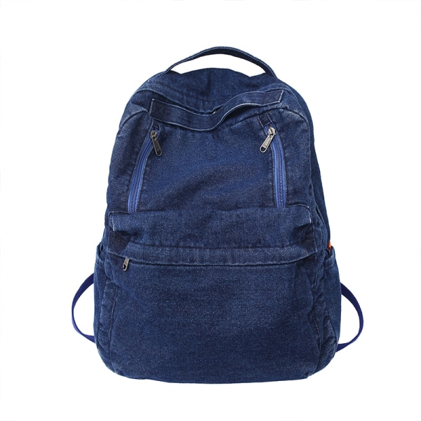 Retro Casual Ryggsäck Dam Resväska Mode Stor Kapacitet Ryggsäck dark blue