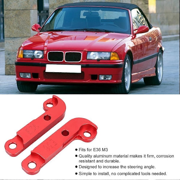 Bilrat Drift Lock Adapter Øger Drejevinkel 25%-30% Passer til E36 M3 (Rød)