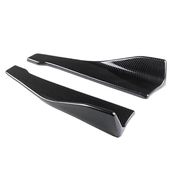 2 st 48cm Kolfiber ABS Bakre Stötfångarskydd Diffusor Läpp Splitter Förkläde Spoiler Sido Kjolar Universella Biltillbehör