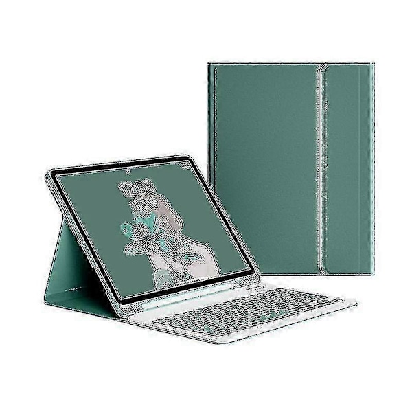 Fodral med tangentbord för iPad 9,7 tum 2017 2018 5:e 6:e generationen Dark Green
