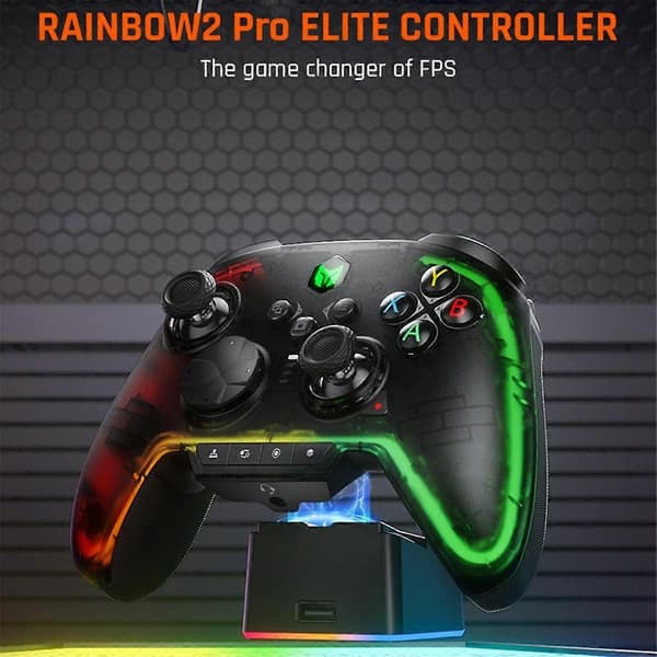 Rainbow2 Gaming Controller BT Trådløs Forbindelse Gamepad til PC//ANDROID/IOS Mobiltelefon
