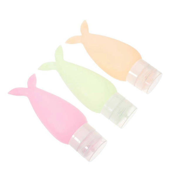 3 st silikongelflaskor, små klämflaskor, påfyllningsbara klämbehållare för lotion, miniflaskor, små behållare 48 ml