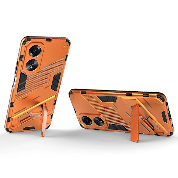 Skal för Oppo A58 4g PC+TPU Stötsäkert Stativ Mobilskal Orange