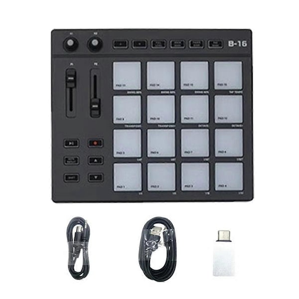 B16 MIDI Keyboard Percussion Pad - for Musikkproduksjon DJ Controller Arranger