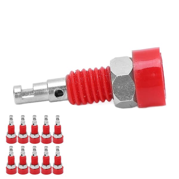 10 stk. 2mm Banan Hunn Jack Socket Koblingsadapter Panel Mini Bindepost for Elektronisk Instrument Rød