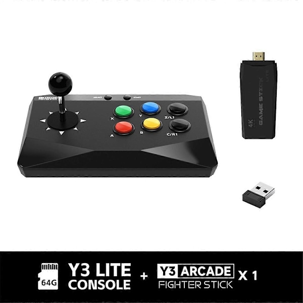 4K Videospillkonsoll med Arkadespill-spak Tastatur Innebygd 10000 Spill Spak for PS1/FC/ Retro TV Dendy-A