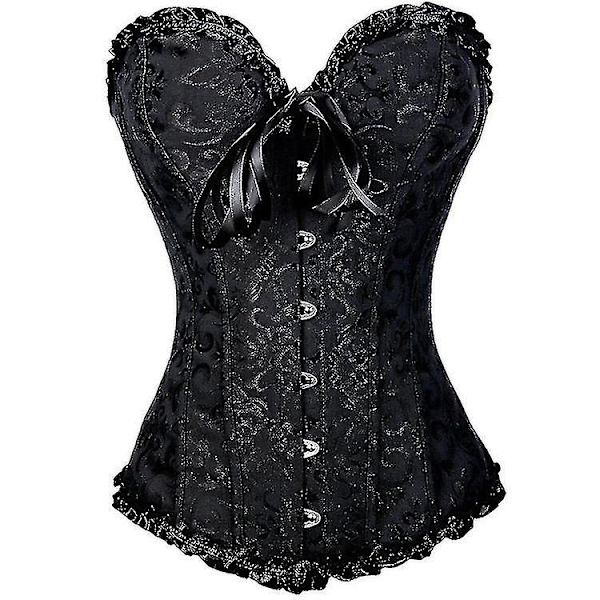 Tflycq Tubtopp Jacquard Gotisk Palats Korsett Väst Formande Korsett Black M