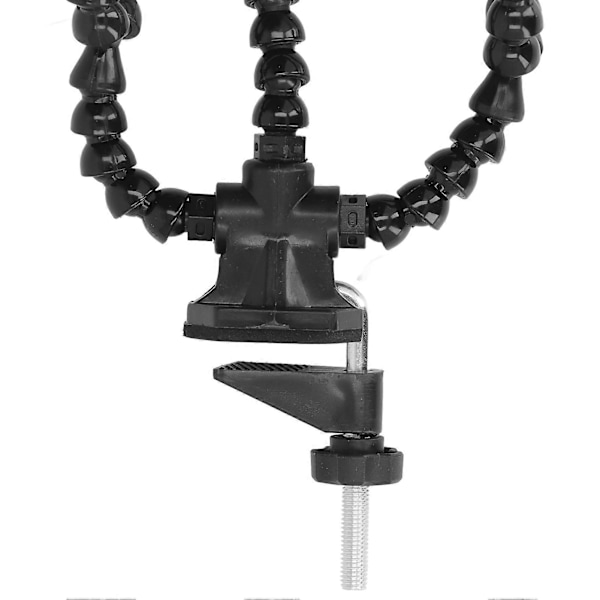 Lödhjälpande Hand 5 Käftar 3X USB Förstoringsglas ABS Flexibla Armar Ljus Lödningsstation Svart