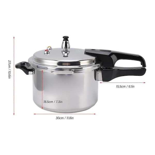 Tryckkokare i aluminiumlegering för gasspis, stor kapacitet, tryckkokningsgryta för hemkökstillbehör 30 cm / 11,8 tum 13,5 L