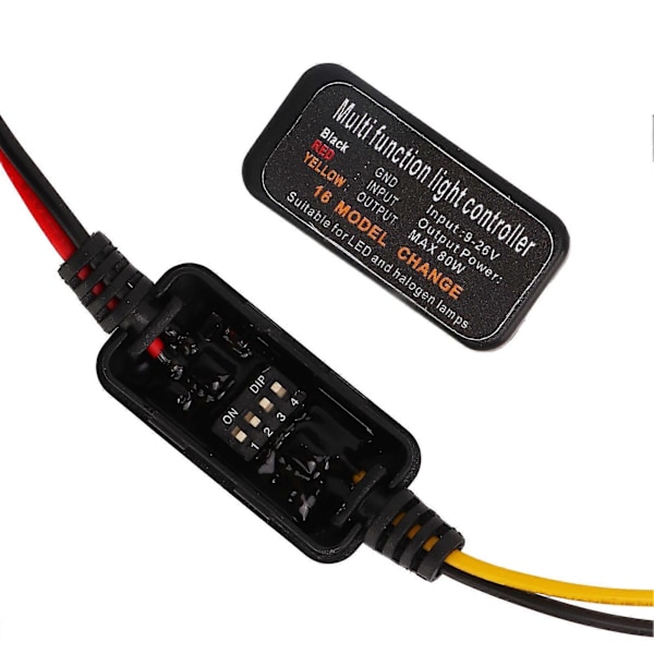 4 stk. DC9?26V LED Bremselys Blinklys Strobe Kontroller 16 Moduser Justerbar for Bil Motorsykkel