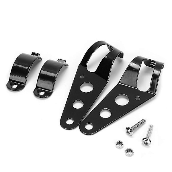 Aluminiumslegering Sort Motorcykel Forlygte Monteringsbeslag 1.5?2in Støtteholder Sort Stor Størrelse 1.5?2in