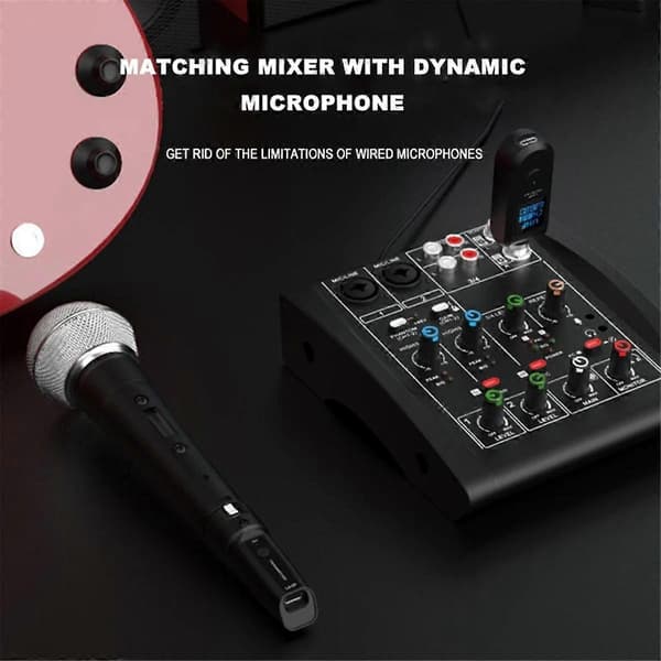 6,35 mm UHF XLR Adapter System Trådløs Mikrofon Sender Mottaker for Dynamisk Mikrofon Gitar Lydmikser PA