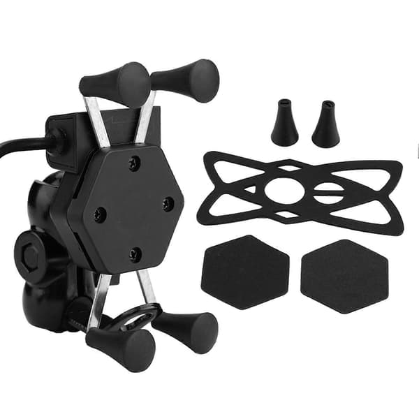 Universal Motorcykel Telefonholder Mobil Stand Beslag Support USB Oplader