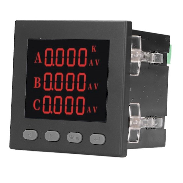 Amperemeter Voltmeter 3-Fase AC220V Spenning Strøm Tester Digitalt Display for Maskinutstyr