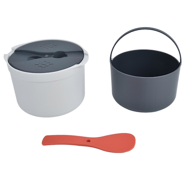 Mikrovågsugns Riskokare 2L Livsmedelsgodkänt PP Material Rissked Lock Sil Ångkokare Riskokare Set Orange