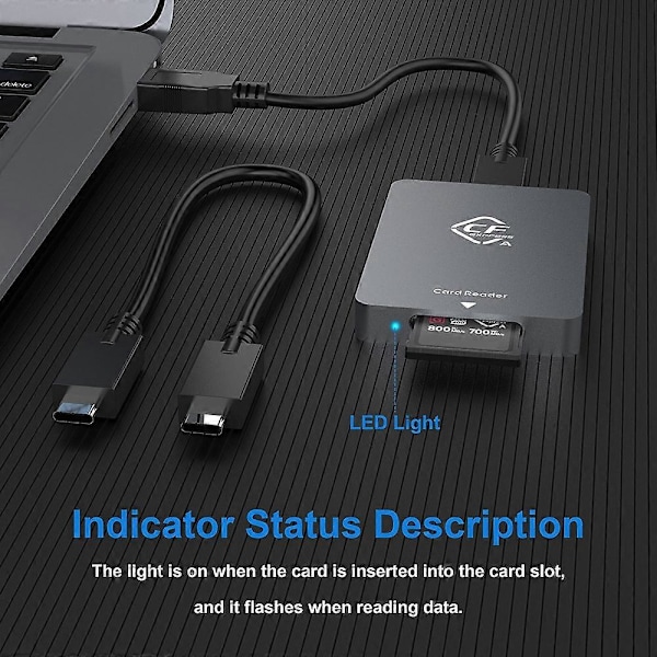 CFexpress Typ a Kortläsare USB3.1 Gen2 Adapter 10Gbps för Windows XP med Kabel för SLR