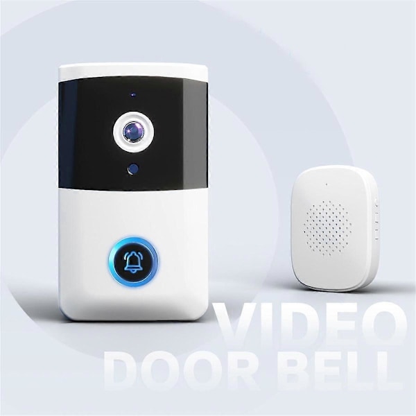 Trådløs Smart Dørklokke - Trådløs Dørklokke med Intercom Funktion - med Nattesyn - Dørklokke til Hjemmesikkerhed