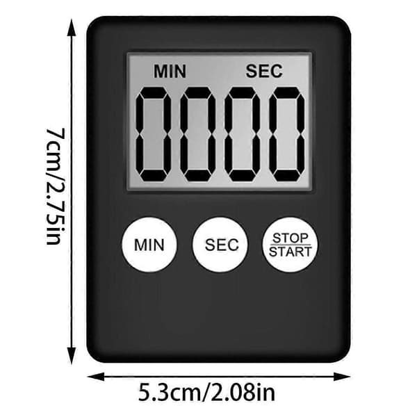 Digitalt Kjøkkentimer, Timer, Eggtimer, Egnet for Arbeid, Sportstimer, Spill, Koketimer, 2 Pakk Svart