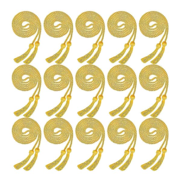 15 Stycken Examenssnören Flätade Snören med Tofsar för Examensstudenter (Guld)