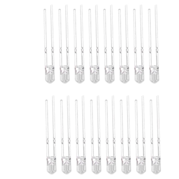 100 stk. LED Diode 3mm 8 Farger LED Lysende Fargelampe Elektronisk Komponentsett 3V Blå
