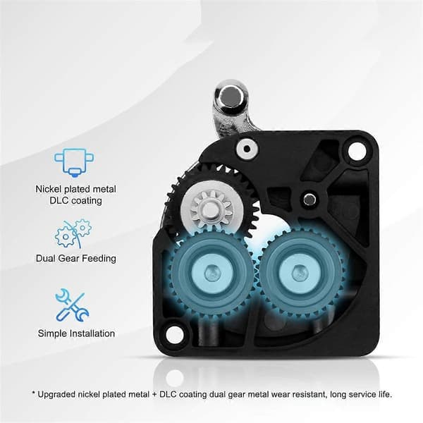 3D Printer Dobbelt Gear Ekstruder Kit til K1/K1C/K1 Max/Ender3/V3 Plus V3 Opgradering 3.0 Hærdet Stål