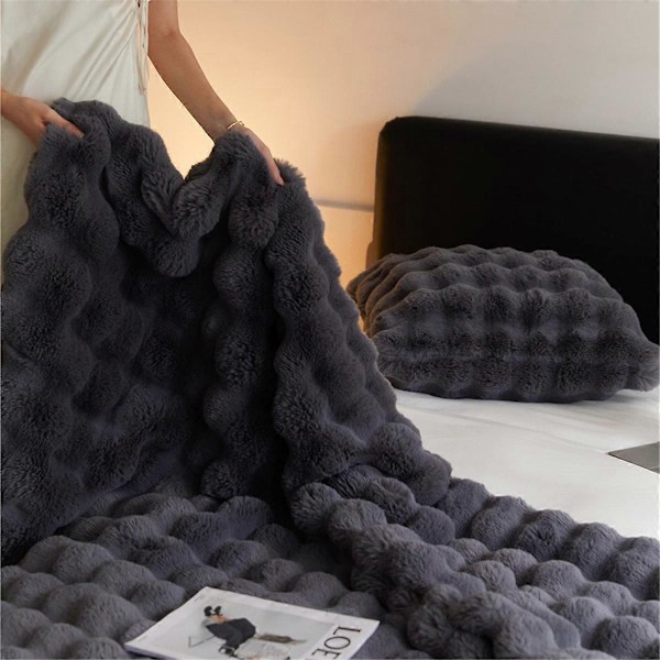 Myk Korallflanell Plysjpledd - Varmt, Koselig Teppe for Sofa, Seng, Kontorlur, Klimaanleggsjal, Liten Størrelse C