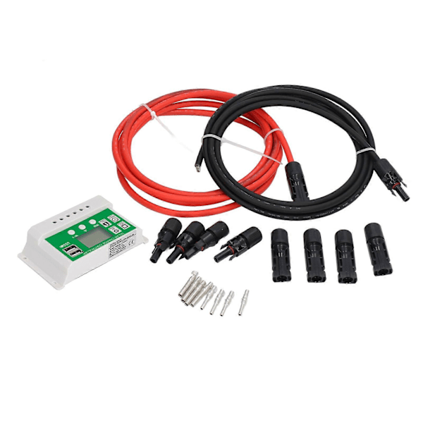 PWM Aurinkosäädin Automaattinen Tunnistus Kaksois-USB-portti Aurinkolaturi PV-kaapelilla Kotiin 24V 12V 20A