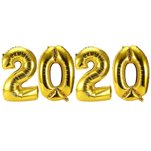 2020 Godt Nytår Latex Balloner 32 tommer 2020 Aluminium Folie Ballon Jule Hjem Dekorationer 4 STK 2020 Aluminium Folie Ballon