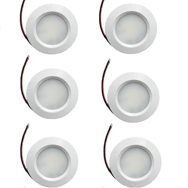 6 X LED 12V Spotlights Dimbar Husvagn Båt Infällda Varmvita Downlights 6PCS