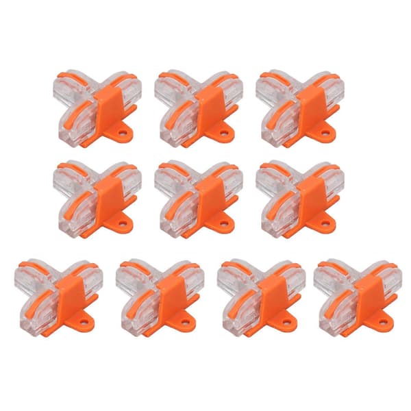 10 st Trådanslutningsset T-typ Koppar PC-skal Transparent Snabb skarv Terminalblock Orange