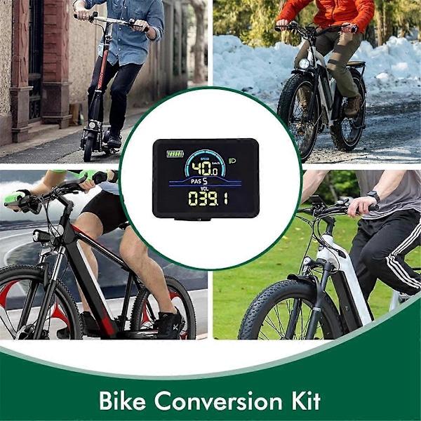 P5C Elcykel LCD Display Mätare 24V-60V+36V/48V 350W Sinusvåg Kontroller UART Ebike Färg LCD Display Mätare 5PIN