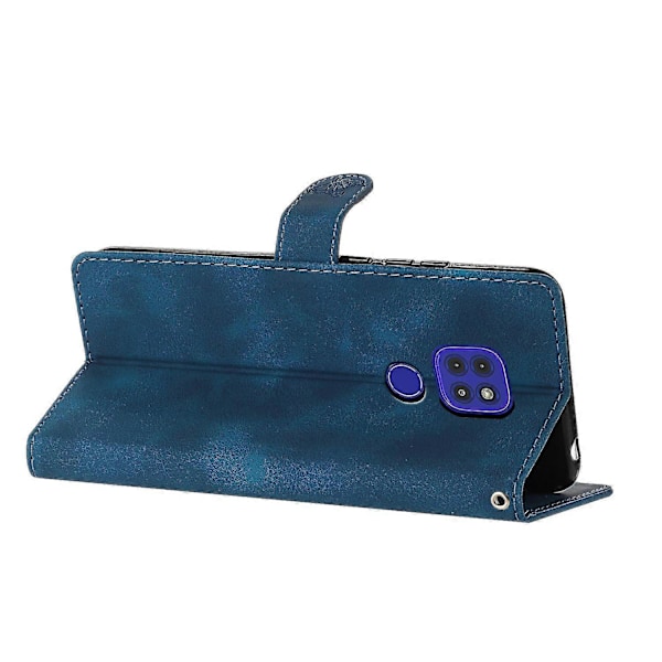 Blommig Läderfodral För Motorola Moto G9 / G9 Play / E7 Plus Blue