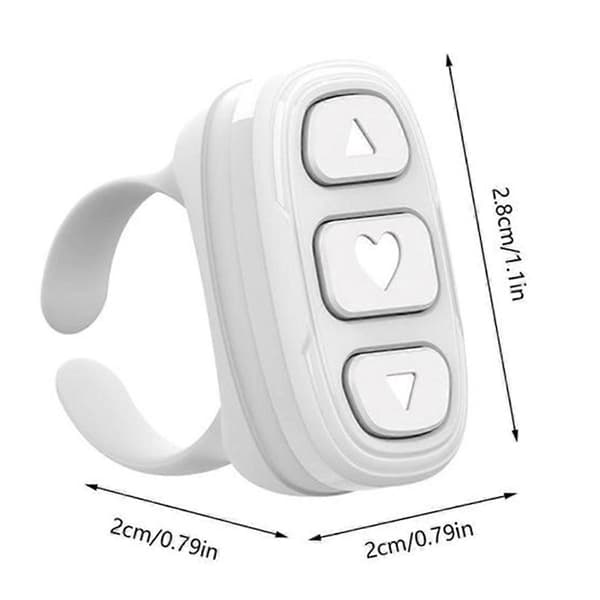 Trådløs fingertupp fjernkontroll ring Bluetooth ring ruller sidevender stabil tilkobling trådløs sidevender hvit