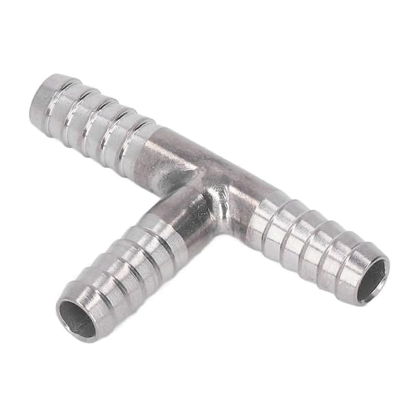 Barb Tee 3-vejs Rustfrit Stål God Forsegling Stærk Slange Barb Tee til Væske Gas 8mm Dia