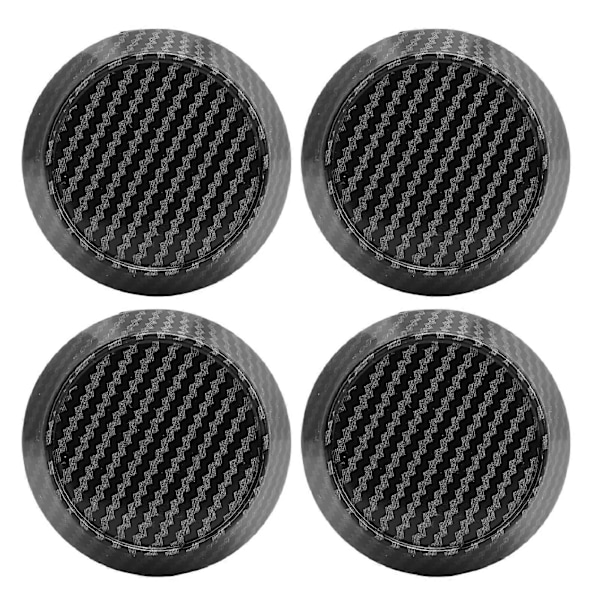 4 stk. 60 mm hjulkapsler, kulfiberstil, dækfælg, navkapsler, universal pasform til køretøj