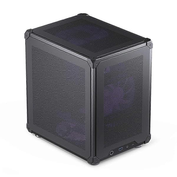C6 MATX Mini ITX Chassi PC-Chassi Portabelt Skrivbords Mesh Chassi Dator PC Mini Dator Chassi Svart