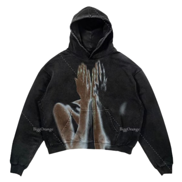 punkdesign print luvtröja harajuku streetwear y2 mode oversized hoodie hip hop gotisk långärmad style 12 S
